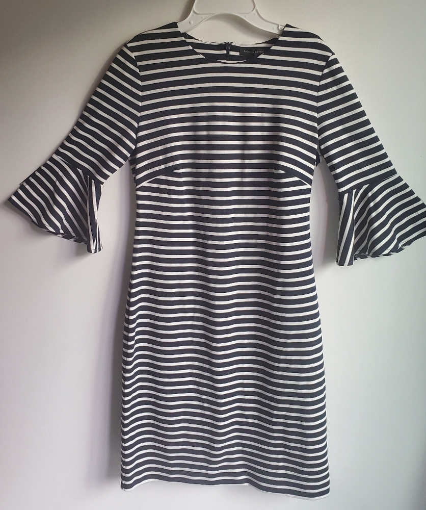 NAVY Flaired sleeve Striped Banana Republic Dress